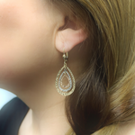 Load image into Gallery viewer, GER113. 14K Gold Dangle Earring with Tri - Color Diamond Cut Drops