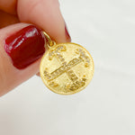 Load image into Gallery viewer, DC881. Diamond Sterling Silver Round Cross Pendant