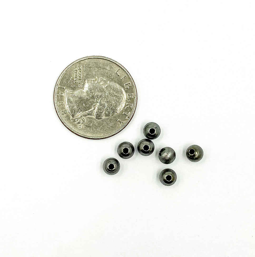 Black Rhodium 925 Sterling Silver Plate Velvet 5mm Beads