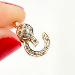 Load image into Gallery viewer, Diamond Sterling Silver Round Clasp