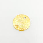 Load image into Gallery viewer, 8MM Gold-plated sterling silver brushed round flat disc charm with a single hole