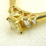 Load image into Gallery viewer, 14K Solid Yellow Gold Rectangle Cluster Diamond Ring.