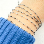 Load image into Gallery viewer, Oxidized Sterling Silver Fancy Tube Link Chains