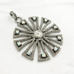Load image into Gallery viewer, DP281. Diamond & Sterling Silver Fancy Shape Pendant with Polki Diamond and Gemstone