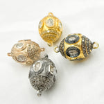 Load image into Gallery viewer, DC846. Diamond & Sterling Silver Oval Bead