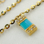 Load image into Gallery viewer, CN96316. 14K Solid Gold Gemstone and Diamond Dangle Necklace