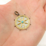Load image into Gallery viewer, Silver Round Fancy Pendant with Gemstone