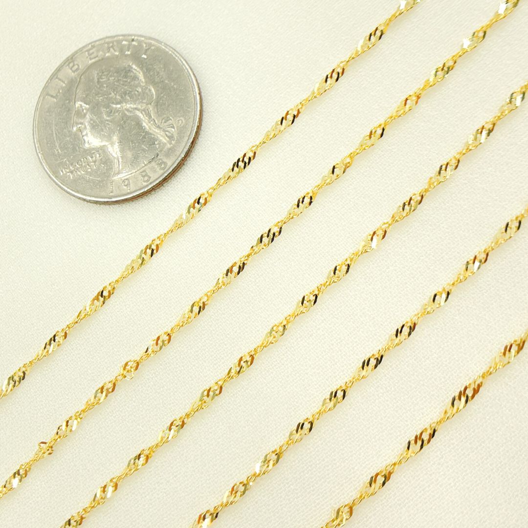 14K Solid Gold Singapore Chains