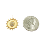 Load image into Gallery viewer, GDP184. 14K Solid Gold Diamond Sun Charm