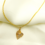 Load image into Gallery viewer, 14K Gold with Diamonds Heart Shape Charm. GDP57