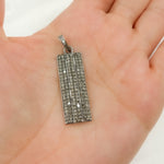 Load image into Gallery viewer, DP389. Diamond Sterling Silver Rectangle Pendant
