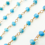 Load image into Gallery viewer, TRQ34. Turquoise Rose Gold Plated Wire Chain.
