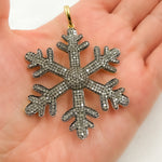 Load image into Gallery viewer, DP036. Diamond Sterling Silver Snowflake Pendant