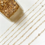 Load image into Gallery viewer, V241GF. 14K Gold-Filled Smooth Paperclip and Diamond Cut Marina Link Chain