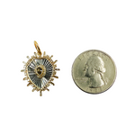 Load image into Gallery viewer, Buy Black Rhodium Sterling Silver with Diamonds Shield Shape Charm