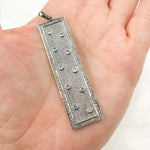 Load image into Gallery viewer, DP152. Diamond Sterling Silver Rectangle Pendant with Gemstone