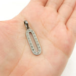 Load image into Gallery viewer, DP317. Diamond Sterling Silver Oval Pendant