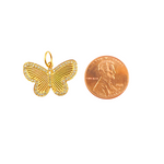 Load image into Gallery viewer, 14K Solid Gold Charm. Butterfly Pendant with Diamonds. GDP191