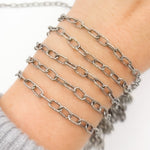 Load image into Gallery viewer, Sterling Silver Hammered Cable Chain