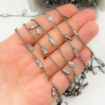 Load image into Gallery viewer, Cubic Zirconia Rectangle Shape Dangle & Connected Wire Chain. CZ35