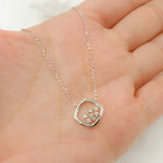 Load image into Gallery viewer, NT401198. 14k Solid Gold Diamond Square Necklace