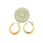 Load image into Gallery viewer, GER149. 14K Solid Gold Textured Hoop