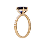 Load image into Gallery viewer, Gold Oval Blue Sapphire and Diamonds Fancy Ring