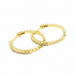 Load image into Gallery viewer, EHC56711. 14K Solid Gold Diamond Hoop Earrings
