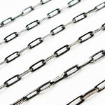 Load image into Gallery viewer, Z113SB. Two Tone Sterling Silver and Black Rhodium Paperclip Textured Chain