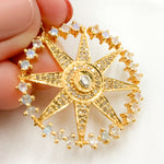 Load image into Gallery viewer, DSP065. Diamond Sterling Silver Round Star Pendant with Polki Diamond and Gemstone