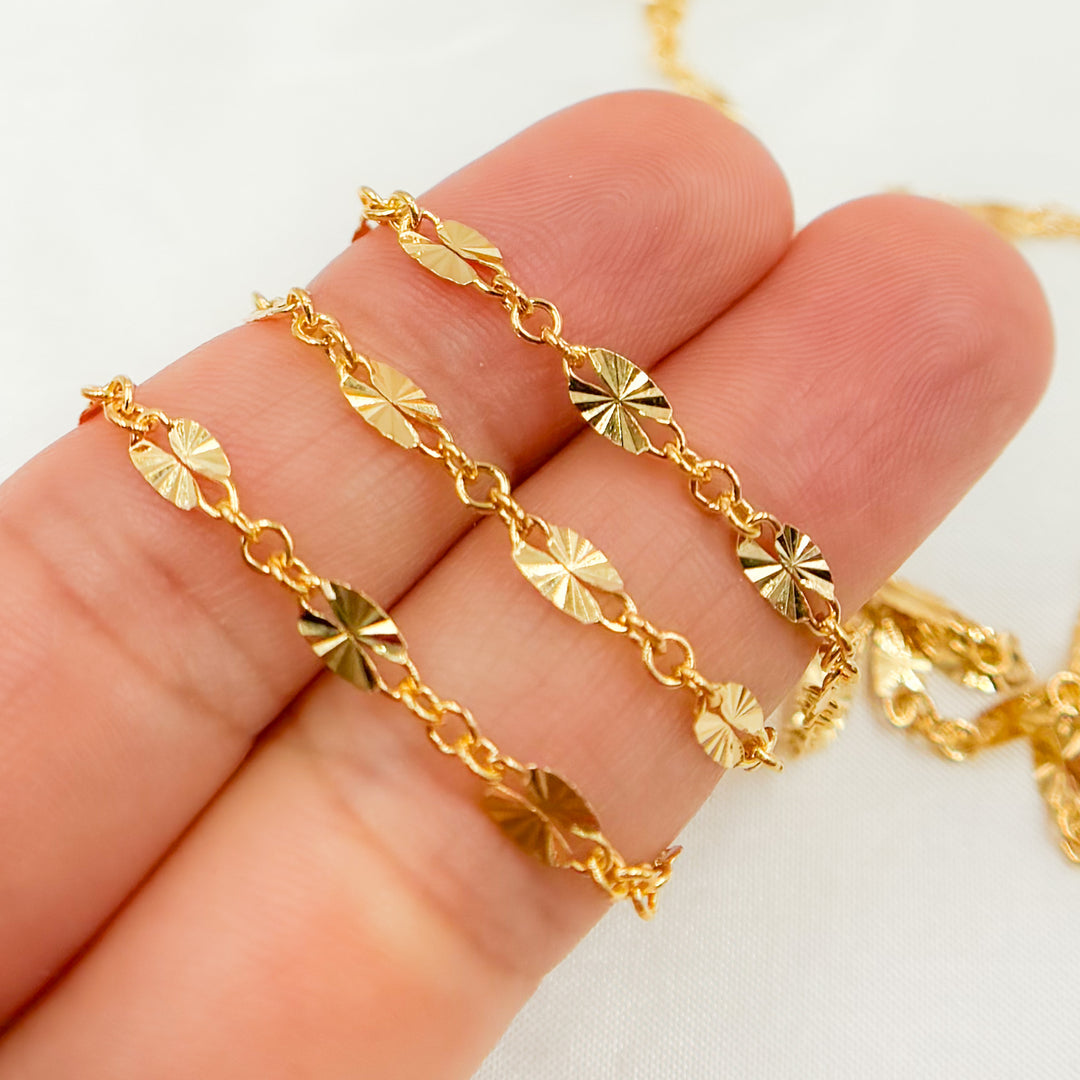 193SBSFGF. 14K Gold-Filled Diamond Cut Marina Link Chain