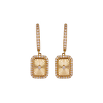 Load image into Gallery viewer, EFH53480. 14K Solid Gold and Diamonds Rectangular Dangle Earrings