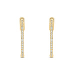 Load image into Gallery viewer, EHH56615. 14K Solid Gold Baguette Diamond Hoops