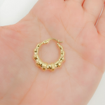 Load image into Gallery viewer, GER145. 14K Hollow Gold Textured Hoop Earrings
