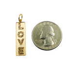 Load image into Gallery viewer, GDP27. 14K Solid Gold Diamond Rectangle Love Charm