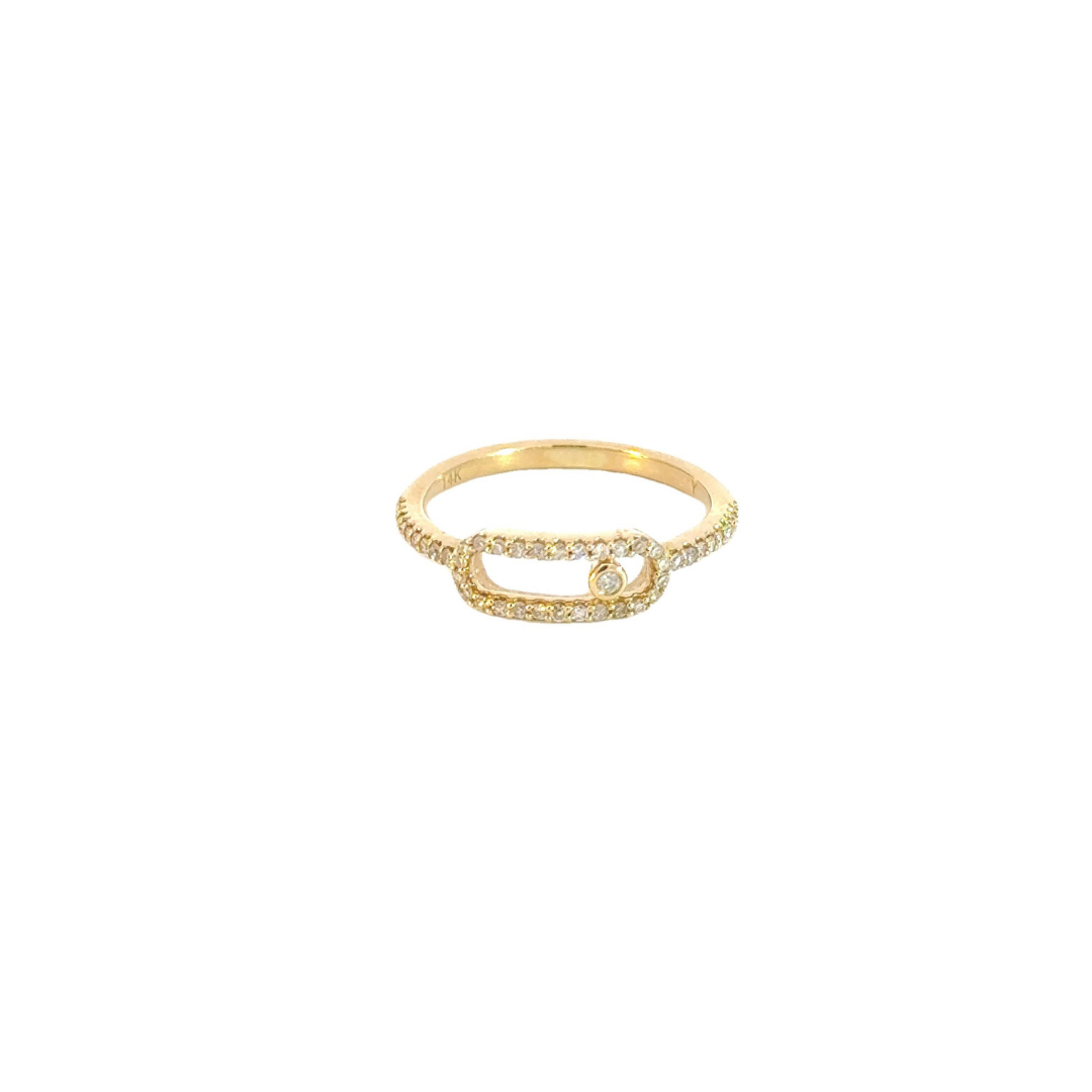 14k Solid Gold Diamond Oval Shape Ring. RFD17215