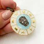 Load image into Gallery viewer, Buy Now Silver Round Skull Enamel Pendants