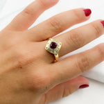 Load image into Gallery viewer, 14K Solid Gold Diamond and Gemstone Ring.