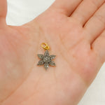 Load image into Gallery viewer, DP191. Diamond Sterling Silver Flower Charm