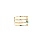 Load image into Gallery viewer, 14k Solid Gold Diamond Turquoise Ring.