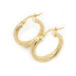 Load image into Gallery viewer, 14K Gold Textured Hollow Hoop Earrings