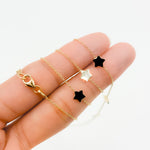 Load image into Gallery viewer, NKSET419/L. 14k Solid Yellow Gold Star Link Necklace