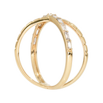 Load image into Gallery viewer, 14K Solid Gold Diamond and Band Cross Ring.