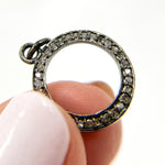 Load image into Gallery viewer, DC856. Diamond Sterling Silver Round Charm
