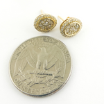 Load image into Gallery viewer, EFH52014. 14K Solid Gold and Diamonds Oval Earrings