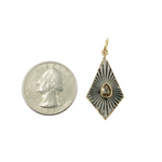 Load image into Gallery viewer, KSG45. Sterling Silver Black Rhodium with Diamonds Arrowhead Shape Charm