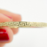 Load image into Gallery viewer, GER63. 14K Solid Gold Textured Flat Hollow Round Hoop Earrings
