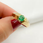 Load image into Gallery viewer, 14K Solid Yellow Gold Emerald Ring.