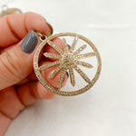 Load image into Gallery viewer, DP180. Diamond & Sterling Silver Round Flower Pendant