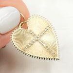 Load image into Gallery viewer, Buy Now Solid Gold Diamond Cross Heart Charm